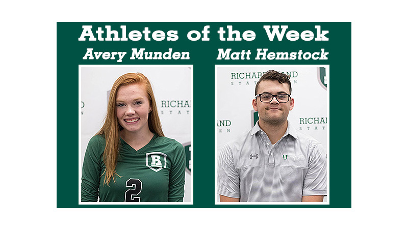 Avery Munden, Matt Hemstock Named Athletes of the Week